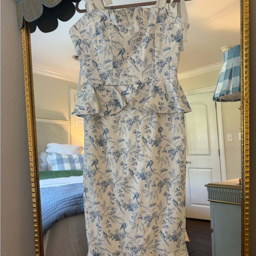 ANTONIO MELANI Blue and White Floral Dress